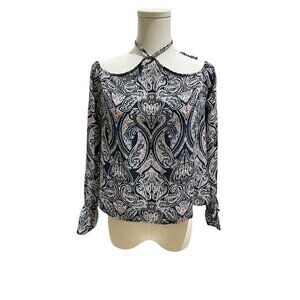 Cupcakes & Cashmere Paisley Print Halter Top Blouse S NEW